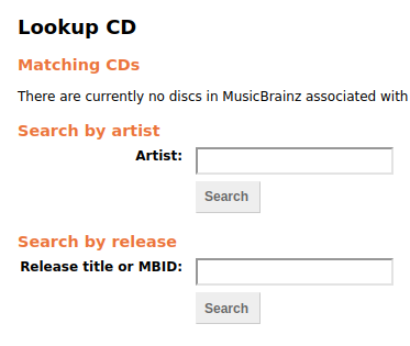 MusicBrainz Lookup CD